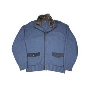 LORO PIANA Castorino Fur Cashmere Bomber Jacket Size XL / 54